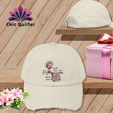 MyDesigns Physical Item One size / Stone Quilt Hair Don’t Care ~ Pip Patchlet ~ Distressed Baseball Cap