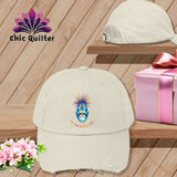 MyDesigns Physical Item One size / Stone Quilt Hair Don’t Care ~ Ruckus Jay ~ Distressed Baseball Cap