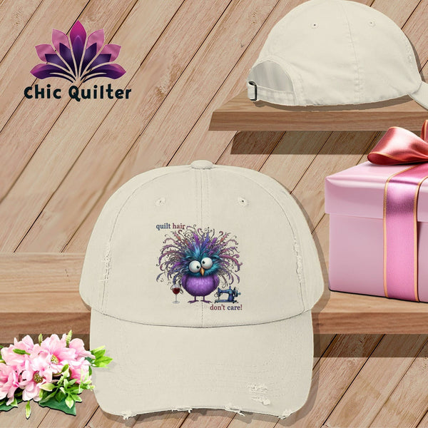 MyDesigns Physical Item One size / Stone Quilt Hair Don’t Care ~ Velma Nightwing ~ Distressed Baseball Cap