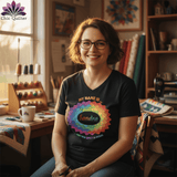 MyDesigns Physical Item Personalized Rainbow Quilt Spiral ~ V-Neck Tee