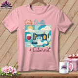 MyDesigns Physical Item Pink / S Cats Quilts and Cabernet ~ SuperSoft Relaxed Fit Tee