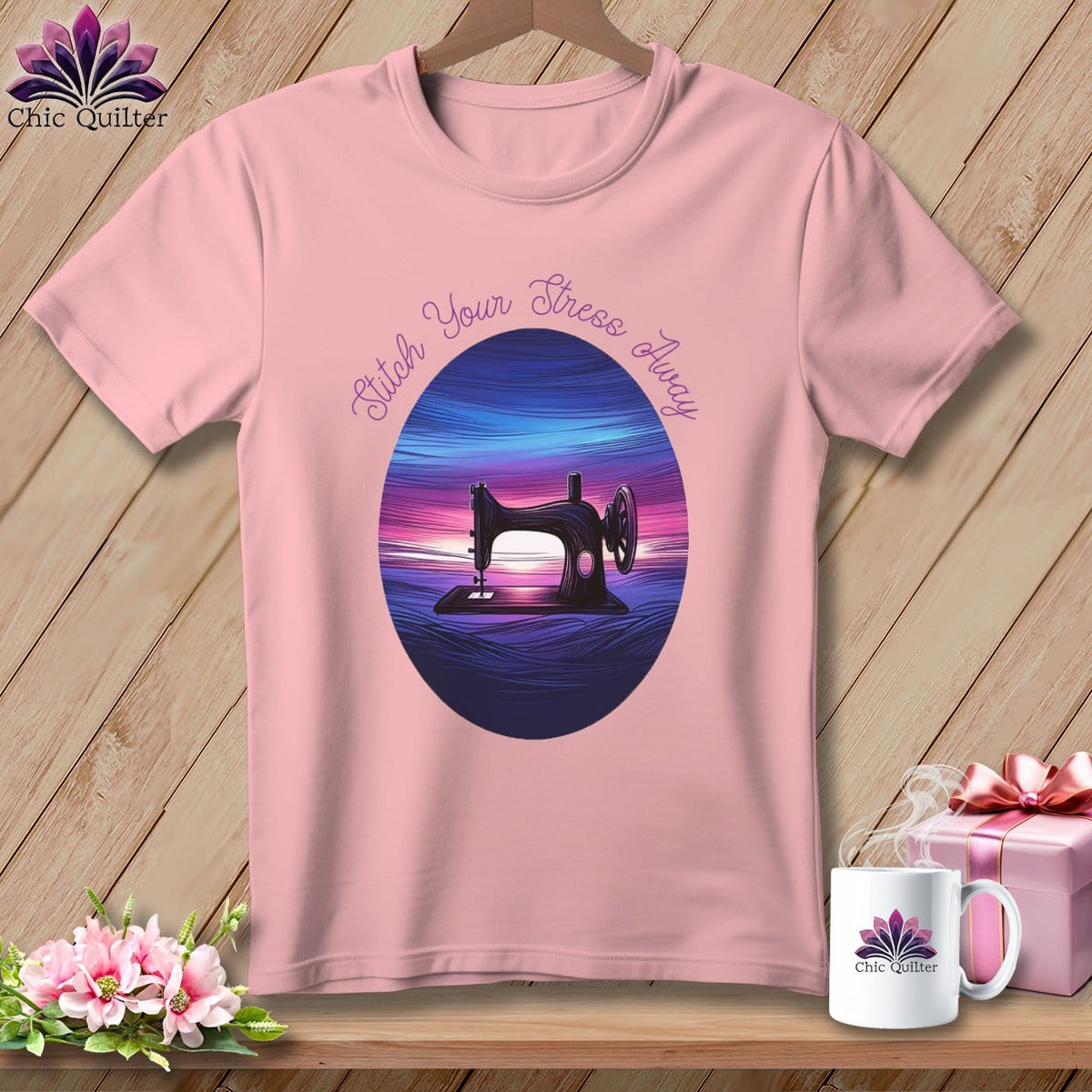 MyDesigns Physical Item Pink / S Stitch your Stress Away ~ SuperSoft Relaxed Fit Tee