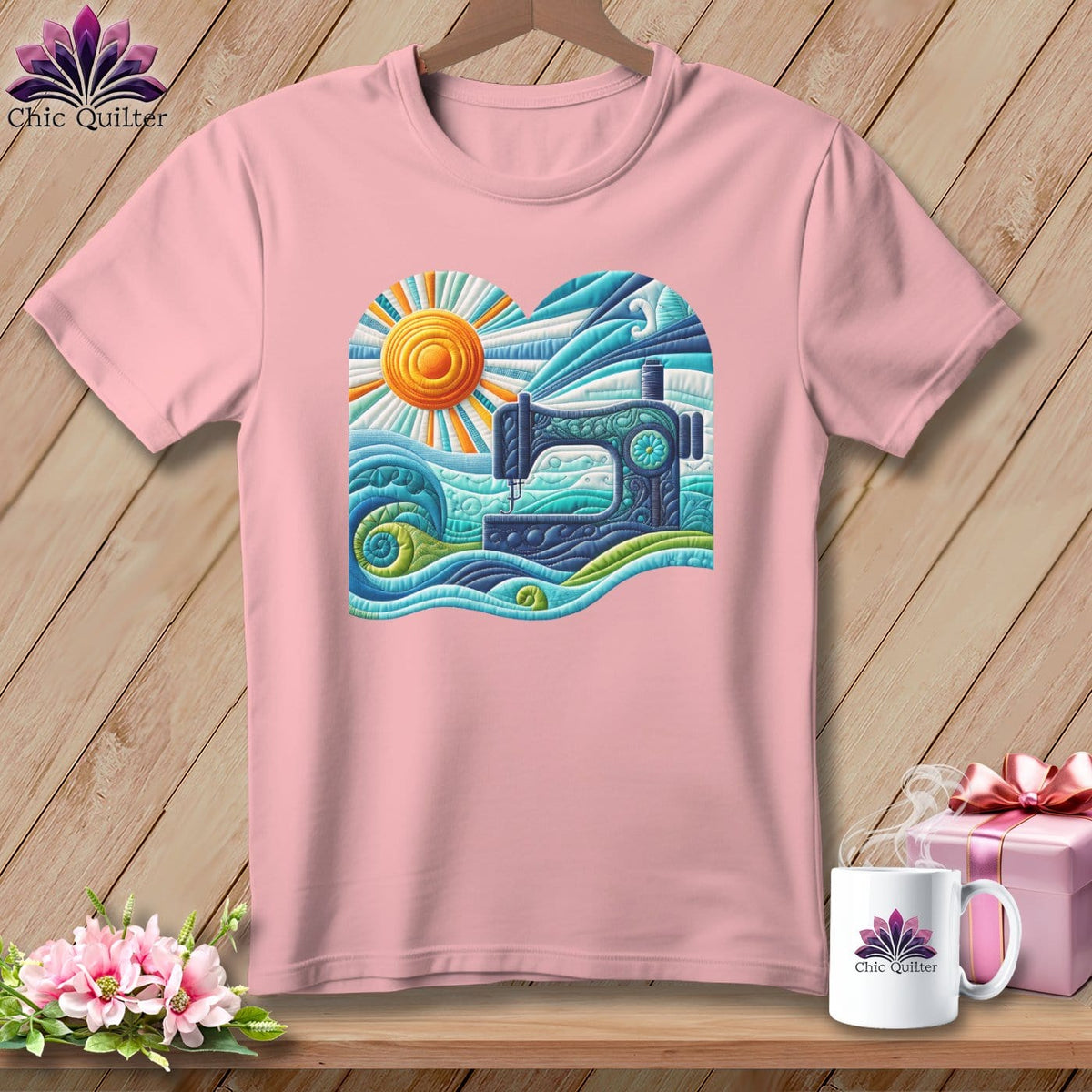 MyDesigns Physical Item Pink / S Surfing the Fabric Sea ~ SuperSoft Relaxed Fit Tee