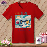 MyDesigns Physical Item Red / S Cats Quilts and Cabernet ~ SuperSoft V-Neck Tee