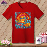 MyDesigns Physical Item Red / S Color Splashed Stitches ~ SuperSoft V-Neck Tee