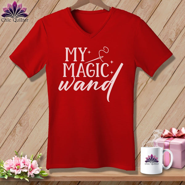 MyDesigns Physical Item Red / S My Magic Wand ~SuperSoft V-Neck Tee