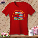 MyDesigns Physical Item Red / S Over the Meadow, Quilting Dreams Call Orange ~ SuperSoft V-Neck Tee