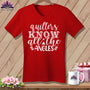 MyDesigns Physical Item Red / S Quilters Know All the Angles ~SuperSoft V-Neck Tee