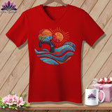 MyDesigns Physical Item Red / S Quilting the Current ~ SuperSoft V-Neck Tee