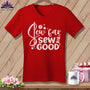 MyDesigns Physical Item Red / S Sew Far Sew Good ~SuperSoft V-Neck Tee