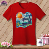 MyDesigns Physical Item Red / S Surfing the Fabric Sea ~ SuperSoft V-Neck Tee