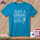 MyDesigns Physical Item Royal Caribe / S Just a Woman Who Loves to Quilt ~Premium Tee
