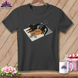 MyDesigns Physical Item S / Asphalt HELPING ~ Cat on the Cutting Mat ~ Relaxed Fit Tee