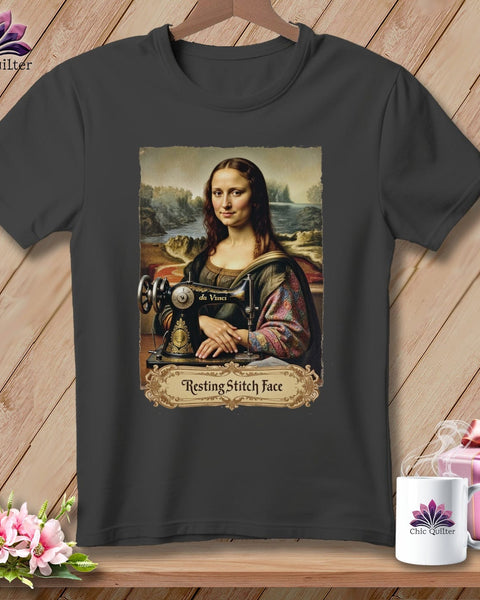 MyDesigns Physical Item S / Asphalt Mona Sewsa - Resting Stitch Face ~ Relaxed Fit Tee