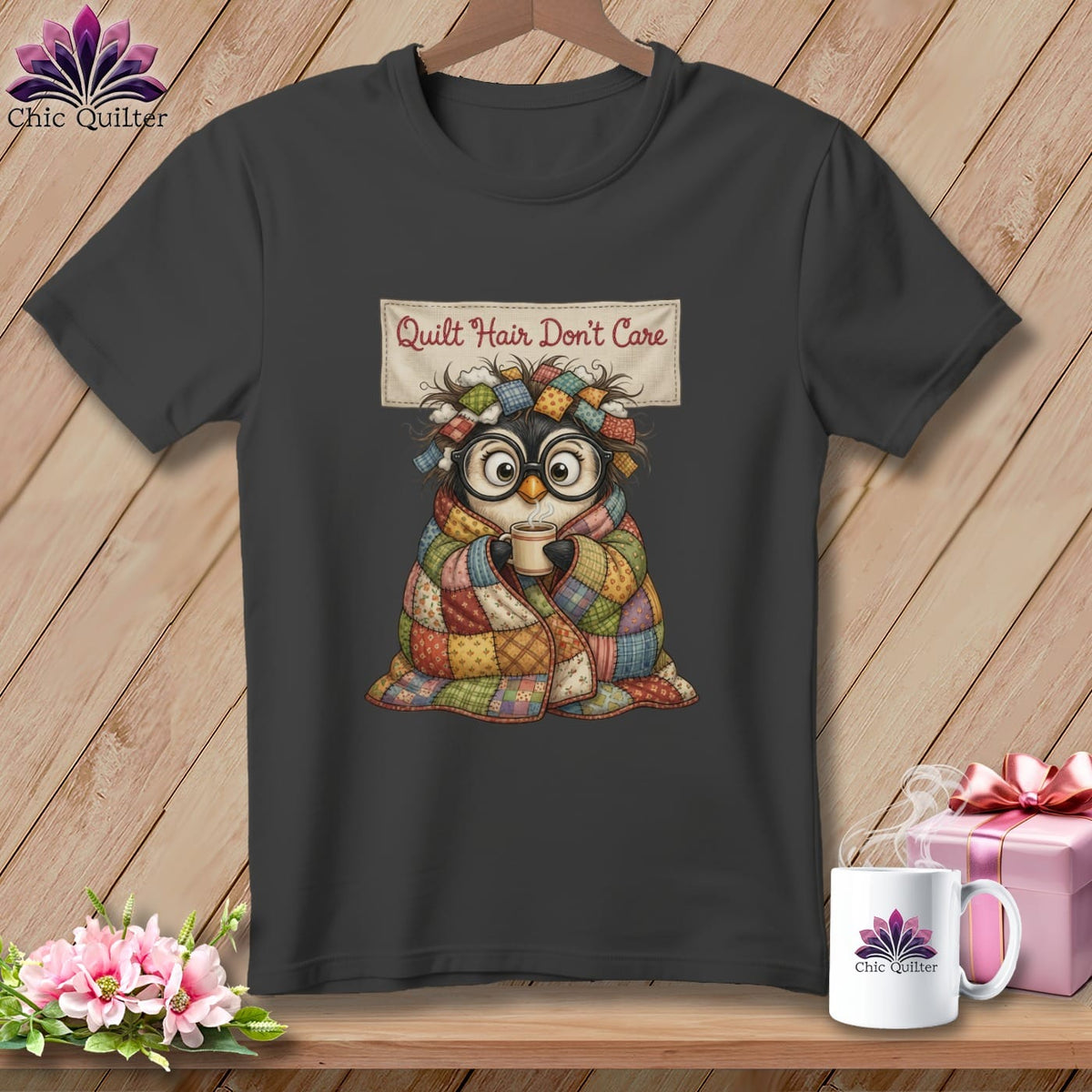 MyDesigns Physical Item S / Asphalt Penny's Cozy Quilt Cocoon ~ Relaxed Fit Tee