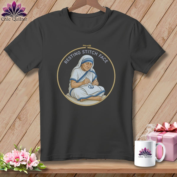 MyDesigns Physical Item S / Asphalt Sister Seams-a-Lot - Resting Stitch Face ~ Relaxed Fit Tee