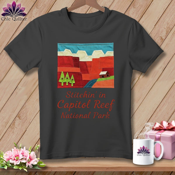 MyDesigns Physical Item S / Asphalt Stitchin' in Capitol Reef National Park ~ Relaxed Fit Tee