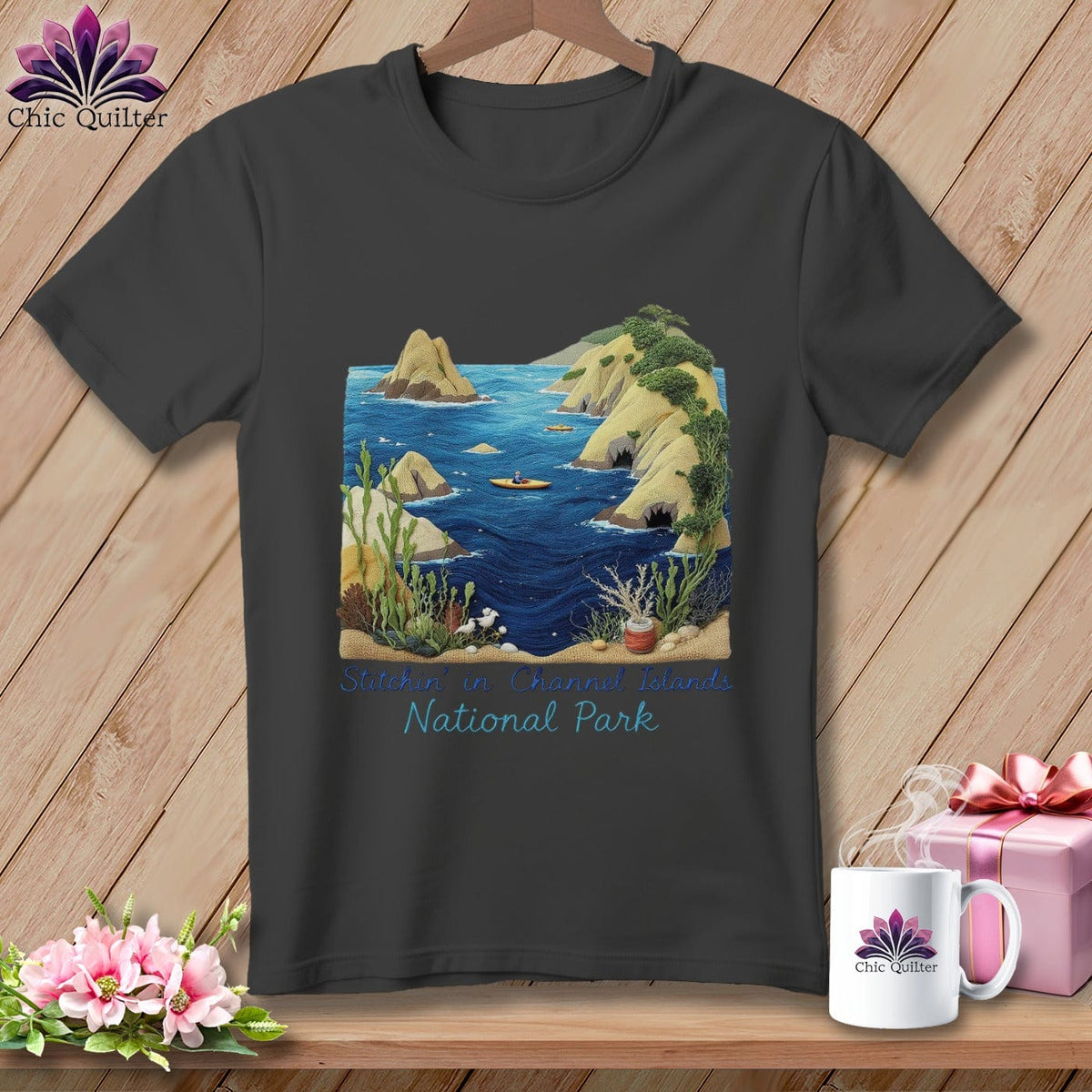 MyDesigns Physical Item S / Asphalt Stitchin' in Channel Islands National Park ~ Relaxed Fit Tee