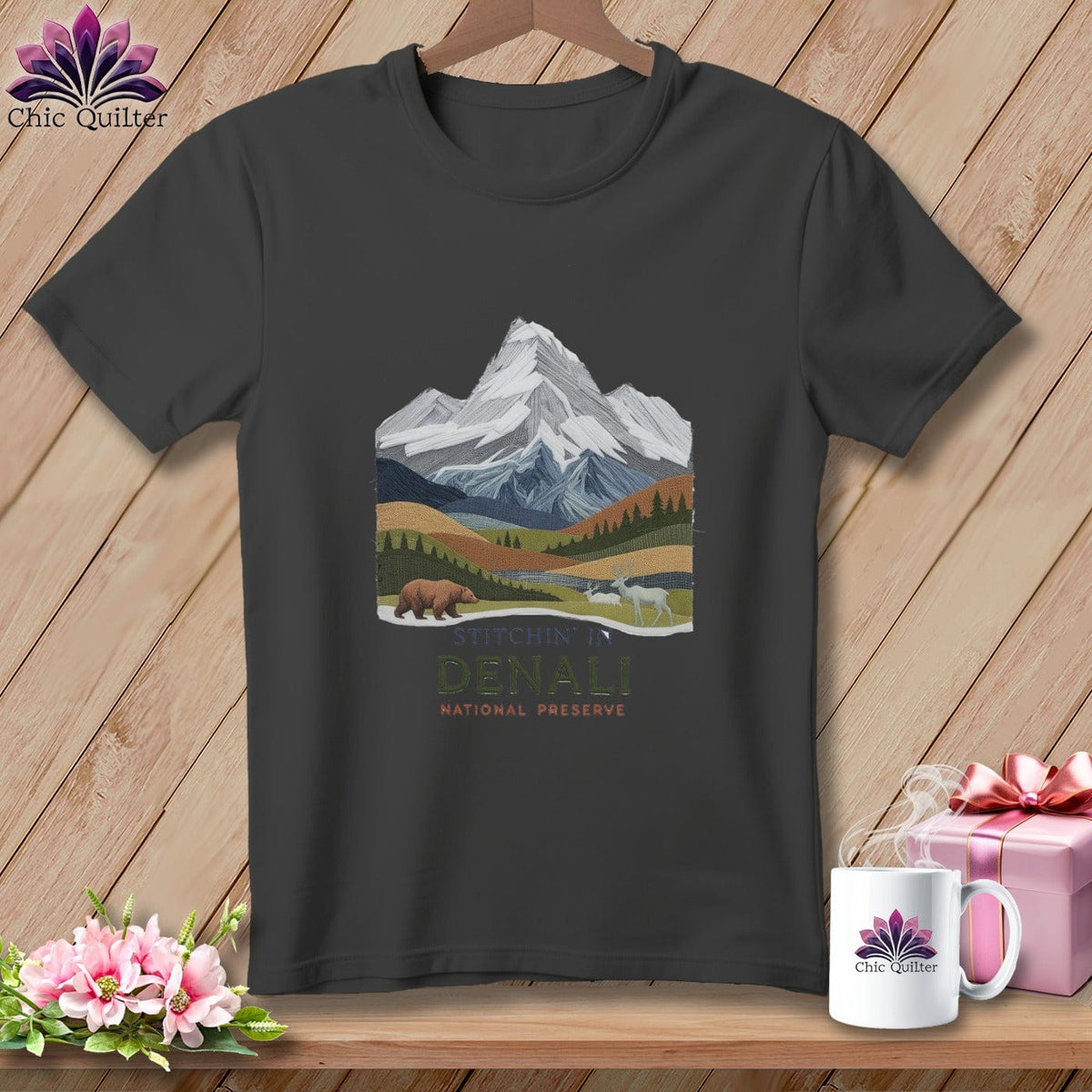 MyDesigns Physical Item S / Asphalt Stitchin' in Denali National Park and Preserve ~ Relaxed Fit Tee