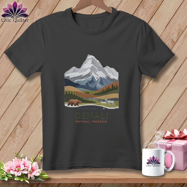 MyDesigns Physical Item S / Asphalt Stitchin' in Denali National Park and Preserve ~ Relaxed Fit Tee