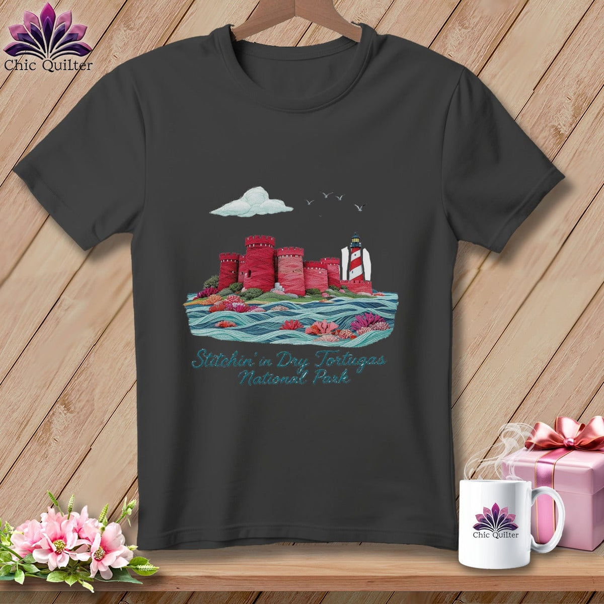 MyDesigns Physical Item S / Asphalt Stitchin' in Dry Tortugas National Park ~ Relaxed Fit Tee
