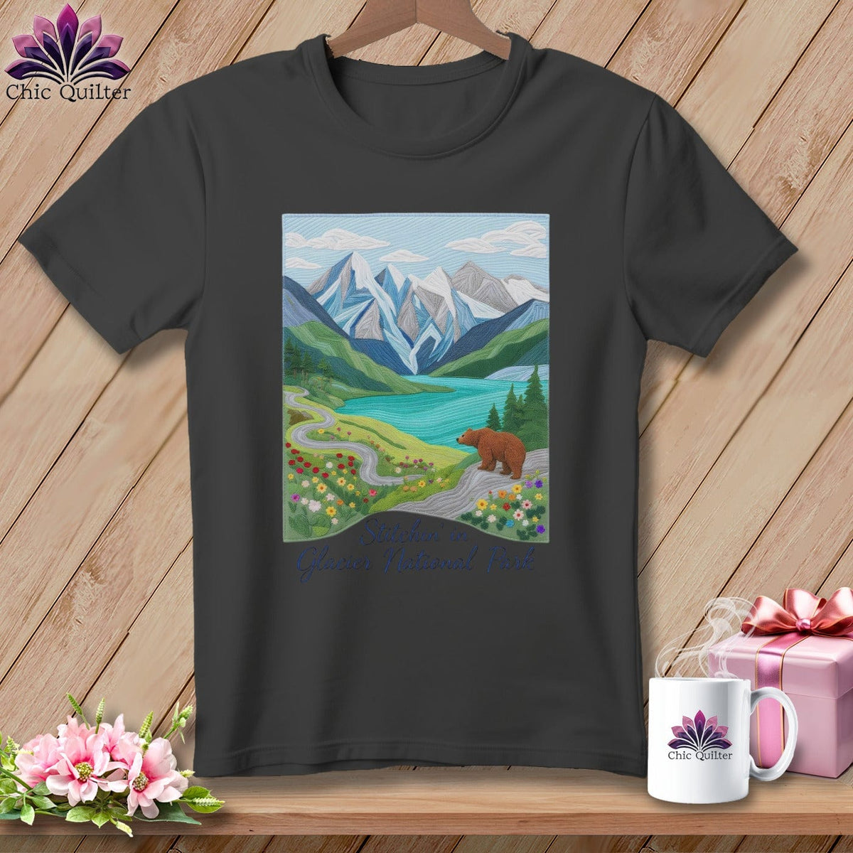 MyDesigns Physical Item S / Asphalt Stitchin' in Glacier National Park ~ Relaxed Fit Tee