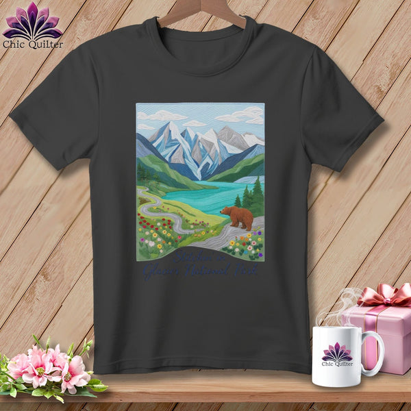 MyDesigns Physical Item S / Asphalt Stitchin' in Glacier National Park ~ Relaxed Fit Tee
