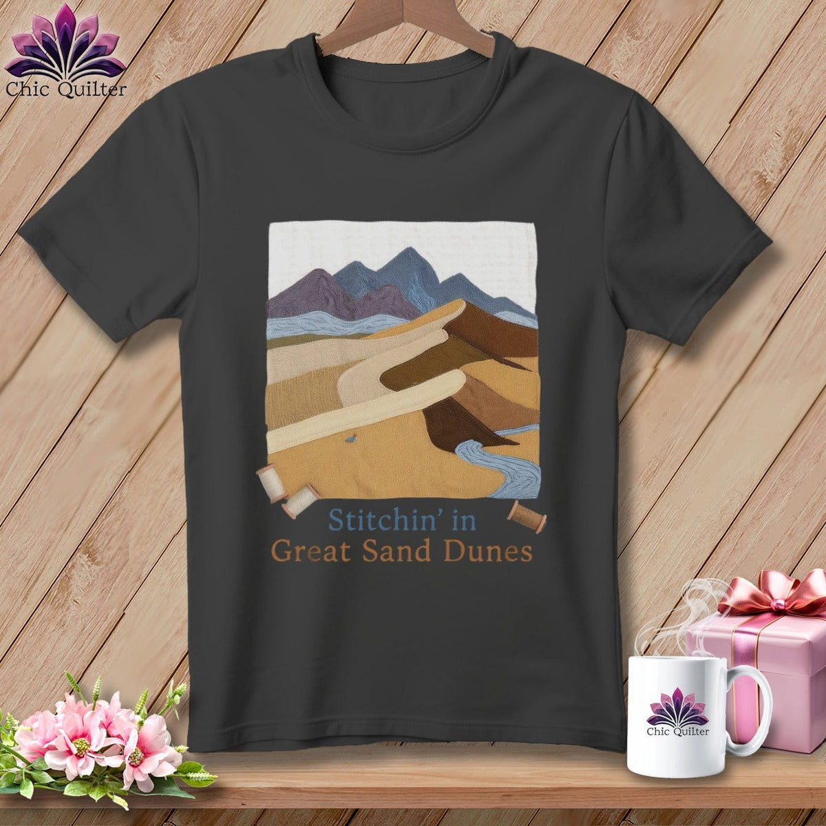 MyDesigns Physical Item S / Asphalt Stitchin' in Great Sand Dunes National Park and Preserve ~ Relaxed Fit Tee