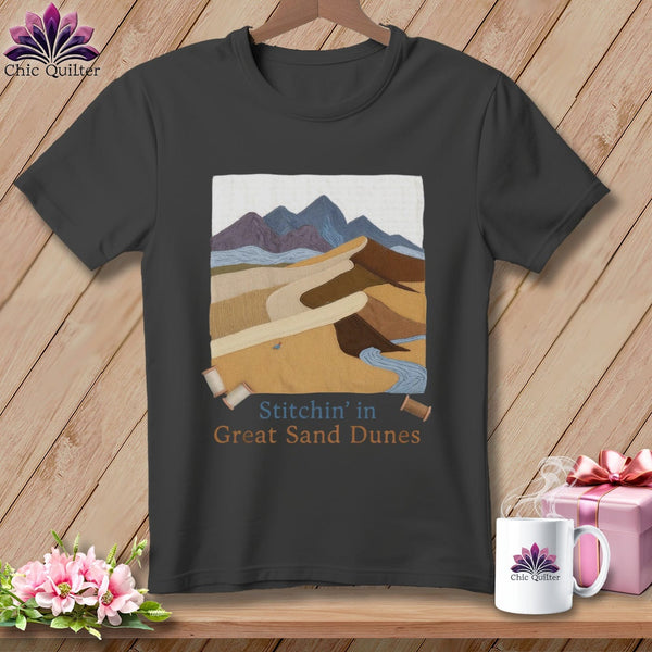 MyDesigns Physical Item S / Asphalt Stitchin' in Great Sand Dunes National Park and Preserve ~ Relaxed Fit Tee