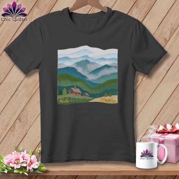 MyDesigns Physical Item S / Asphalt Stitchin' in Great Smoky Mountains National Park ~ Relaxed Fit Tee