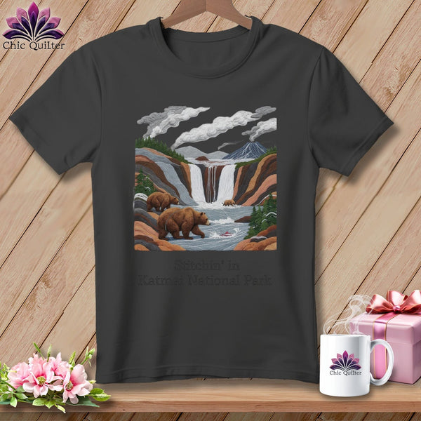 MyDesigns Physical Item S / Asphalt Stitchin' in Katmai National Park and Preserve ~ Relaxed Fit Tee