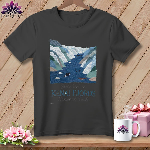 MyDesigns Physical Item S / Asphalt Stitchin' in Kenai Fjords National Park ~ Relaxed Fit Tee