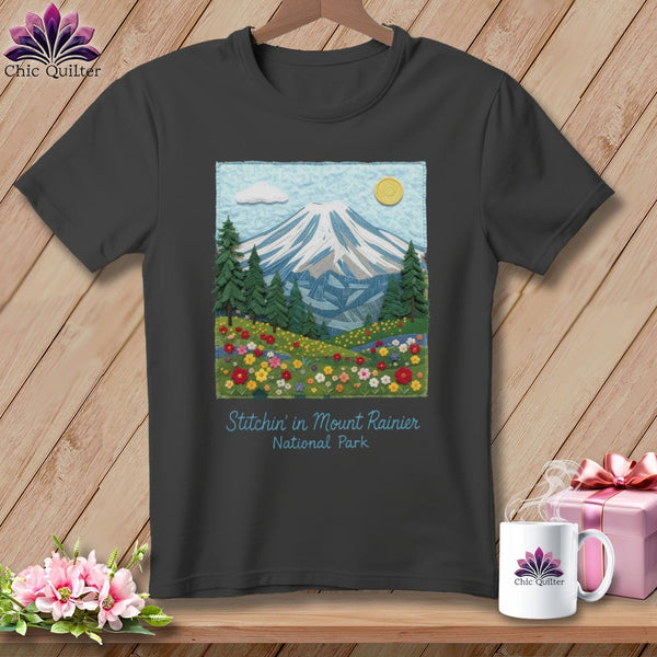 MyDesigns Physical Item S / Asphalt Stitchin' in Mount Rainier National Park ~ Relaxed Fit Tee