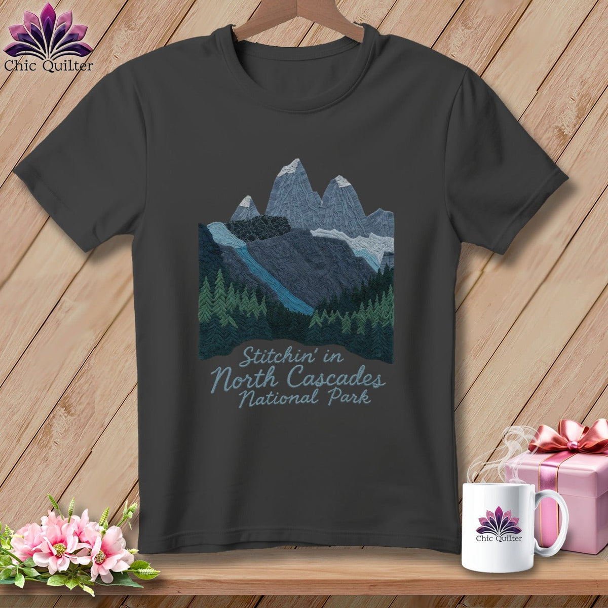 MyDesigns Physical Item S / Asphalt Stitchin' in North Cascades National Park ~ Relaxed Fit Tee