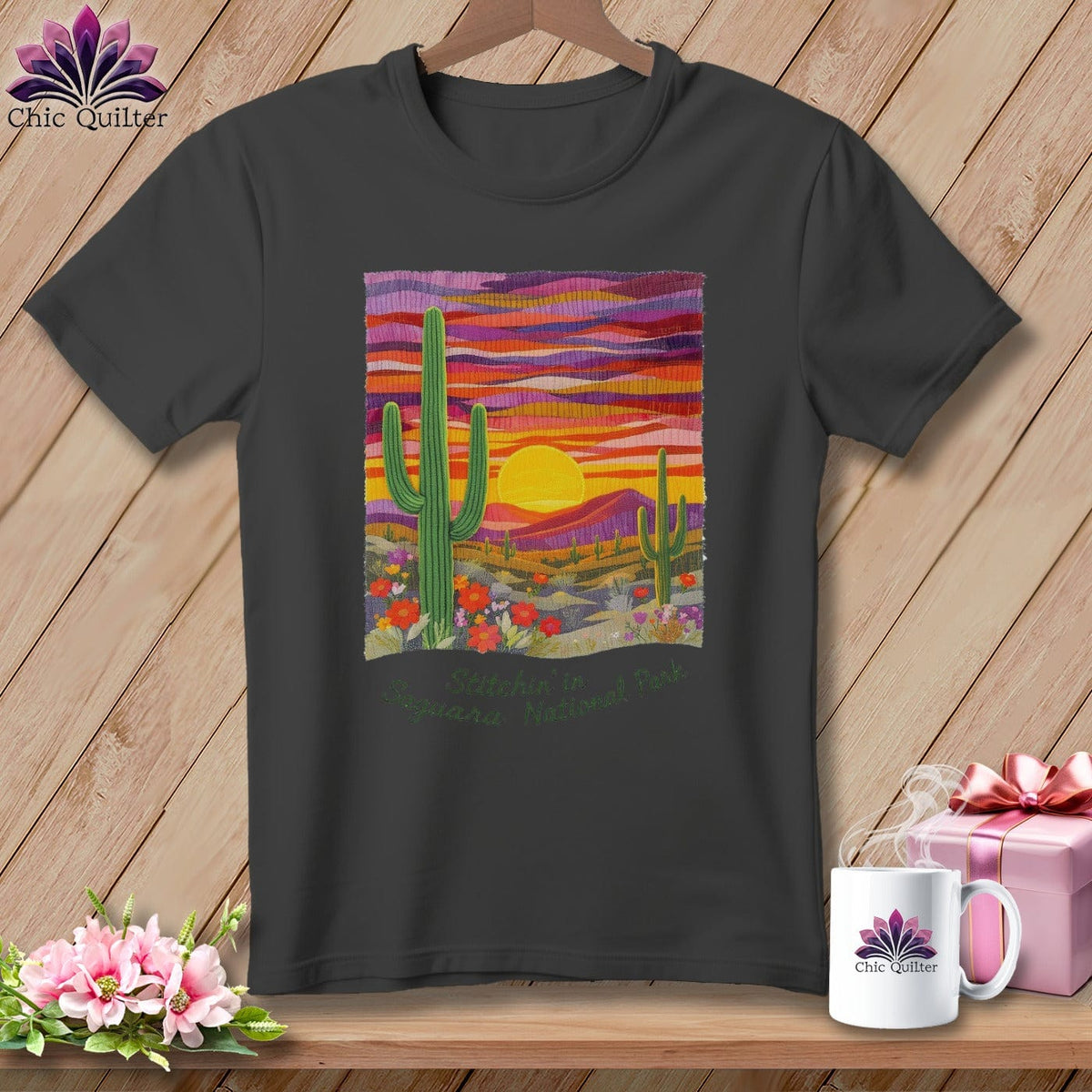 MyDesigns Physical Item S / Asphalt Stitchin' in Saguaro National Park ~ Relaxed Fit Tee