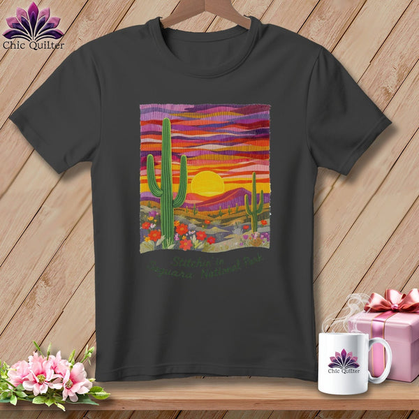 MyDesigns Physical Item S / Asphalt Stitchin' in Saguaro National Park ~ Relaxed Fit Tee