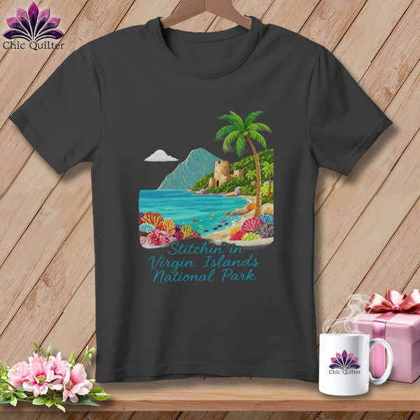 MyDesigns Physical Item S / Asphalt Stitchin' in Virgin Islands National Park ~ Relaxed Fit Tee