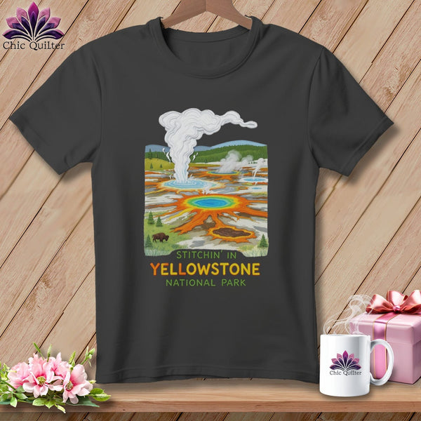 MyDesigns Physical Item S / Asphalt Stitchin' in Yellowstone National Park ~ Relaxed Fit Tee