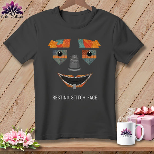 MyDesigns Physical Item S / Asphalt Strawman - Resting Stitch Face ~ Relaxed Fit Tee
