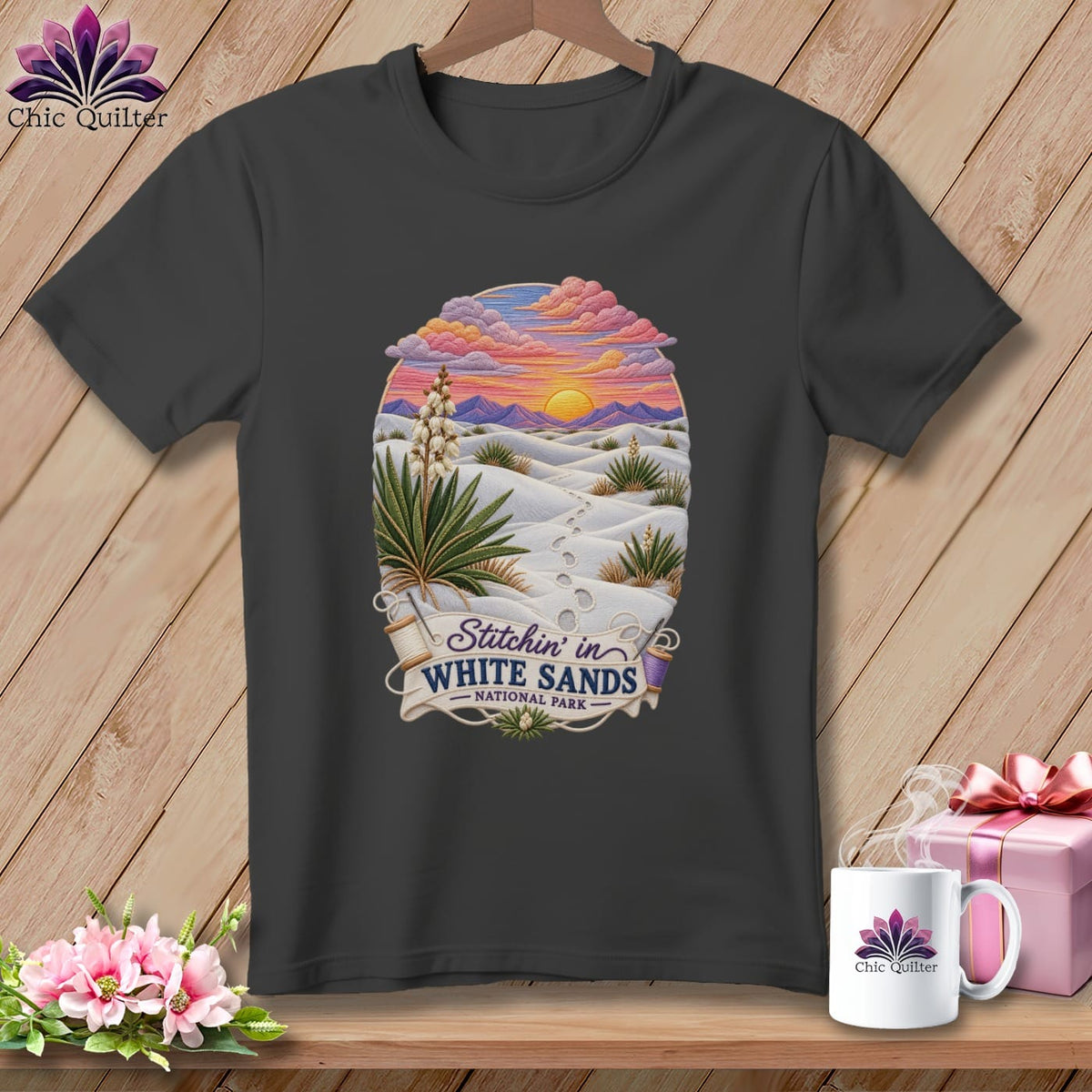 MyDesigns Physical Item S / Asphalt White Sands National Park, Stitchin in ~ Relaxed Fit Tee