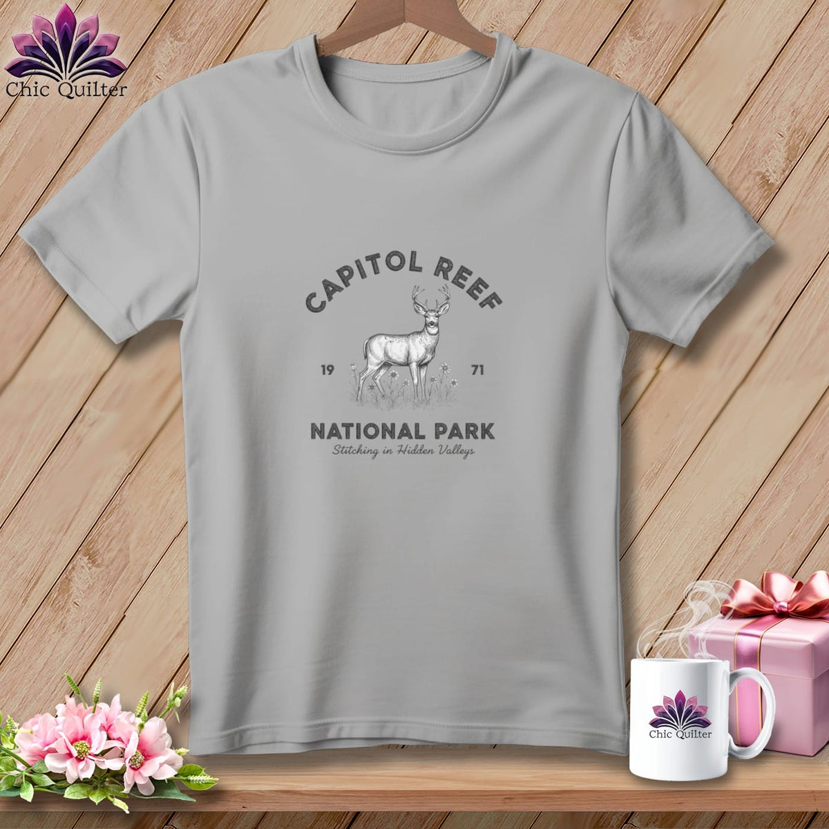 MyDesigns Physical Item S / Athletic Heather Capitol Reef National Park, Stitchin In Beauty ~ Relaxed Fit Tee