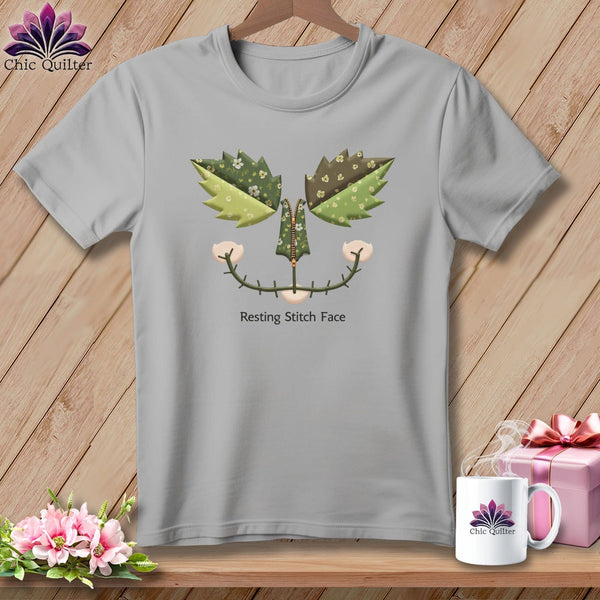 MyDesigns Physical Item S / Athletic Heather Garden Stitch - Resting Stitch Face ~ Relaxed Fit Tee