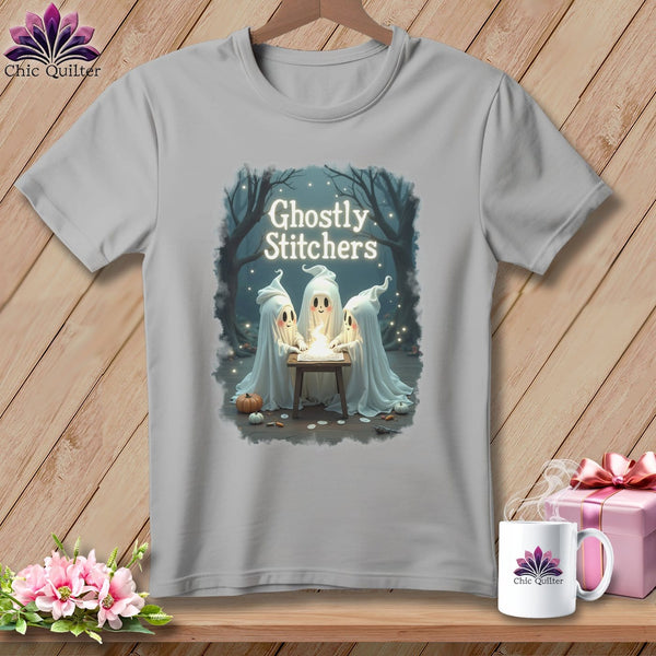 MyDesigns Physical Item S / Athletic Heather Ghostly Stitches ~ Relaxed Fit Tee