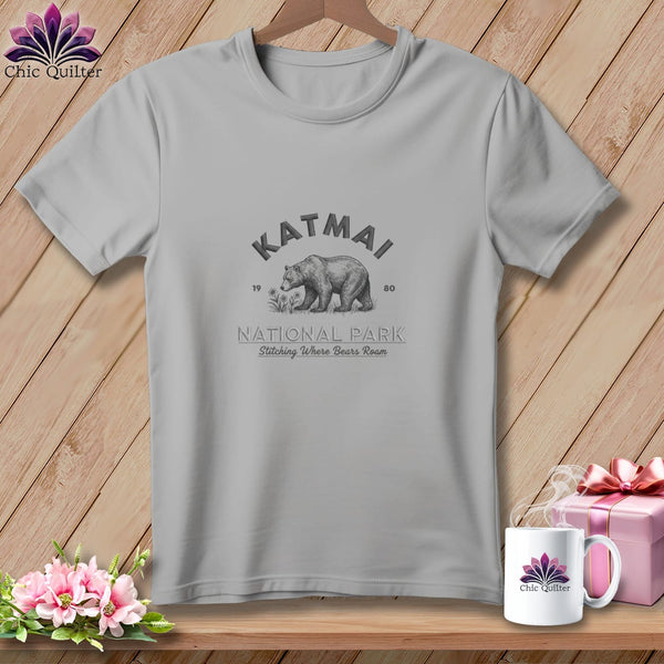 MyDesigns Physical Item S / Athletic Heather Katmai National Park, Stitchin In Beauty ~ Relaxed Fit Tee