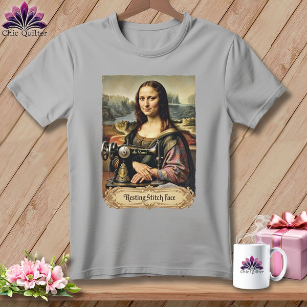 MyDesigns Physical Item S / Athletic Heather Mona Sewsa - Resting Stitch Face ~ Relaxed Fit Tee