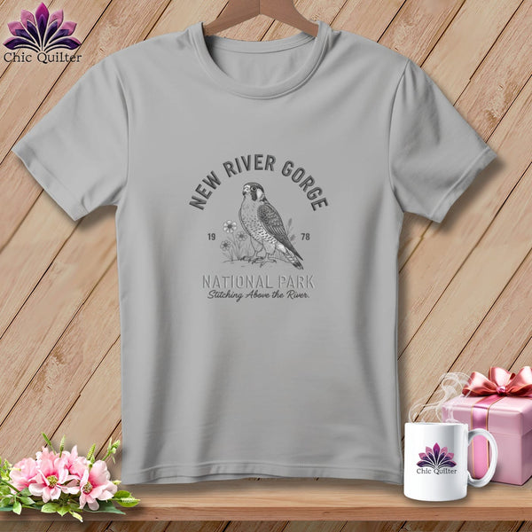 MyDesigns Physical Item S / Athletic Heather New River Gorge National Park, Stitchin In Beauty ~ Relaxed Fit Tee