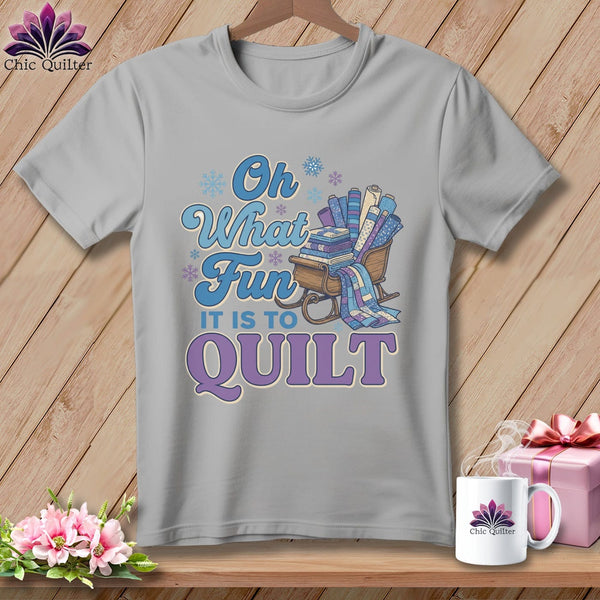 MyDesigns Physical Item S / Athletic Heather Oh What Fun It Is to Quilt ~ Relaxed Fit Tee