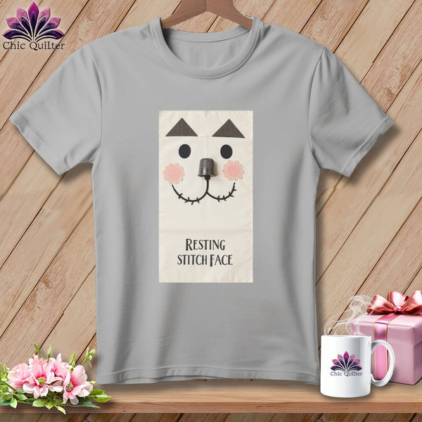 MyDesigns Physical Item S / Athletic Heather Patch - Resting Stitch Face ~ Relaxed Fit Tee