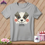 MyDesigns Physical Item S / Athletic Heather Patchwork Cheek - Resting Stitch Face ~ Relaxed Fit Tee