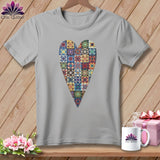 MyDesigns Physical Item S / Athletic Heather Patchwork Heart ~ Relaxed Fit Tee